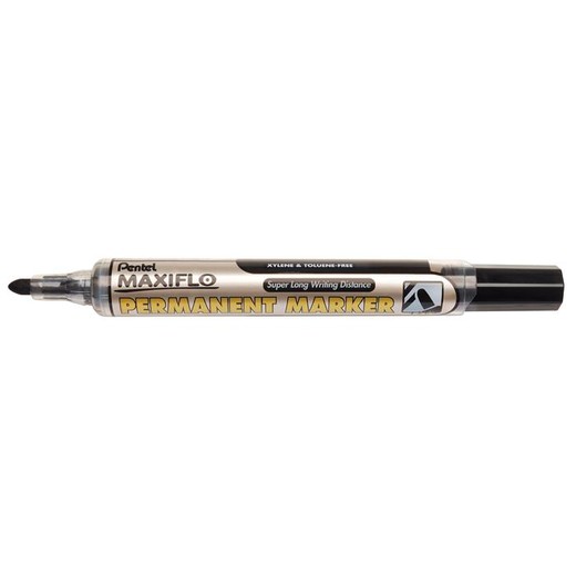 Permanentný popisovač, 1,5 mm, kužeľový hrot, PENTEL "Maxiflo NFL50", čierna