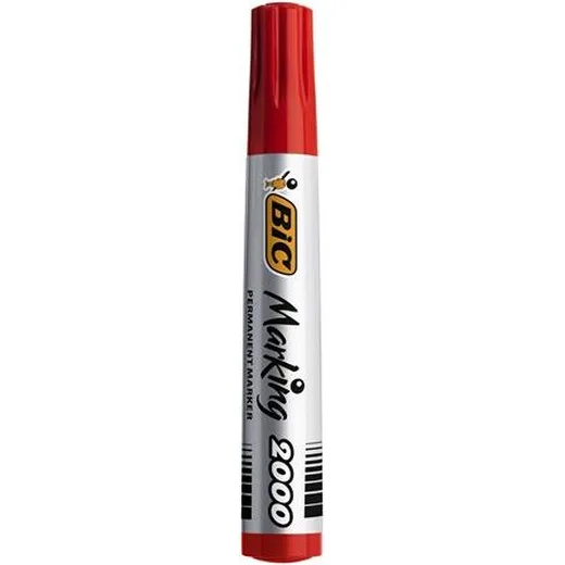 Permanentný popisovač, 4,95 mm, kužeľový hrot, BIC "ECO 2000", červená