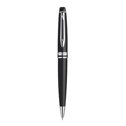 Guľôčkové pero, 0,7 mm, matné čierne telo pera, strieborný klip, WATERMAN "Expert III" , modrá