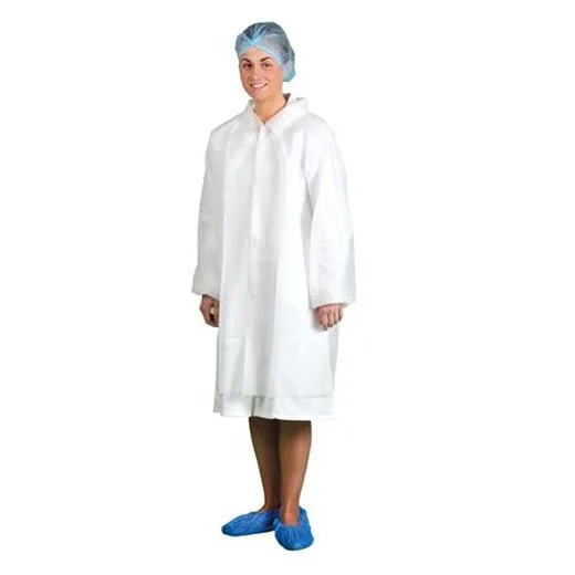 Plášť, jednorazový, polypropylén, veľkosť L, biela, 10 ks