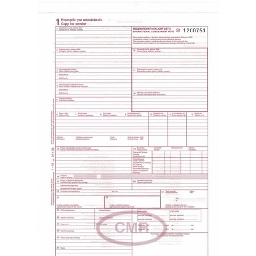 CMR - 5 listov SK/GB