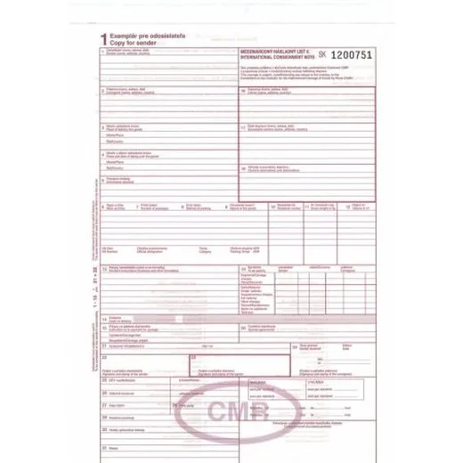 CMR - 5 listov   SK/GB