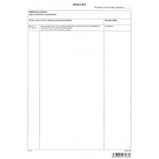 Dekurz A4 list