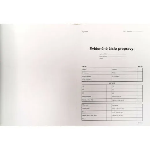 Evidenčné číslo prepravy - obal 50x30cm