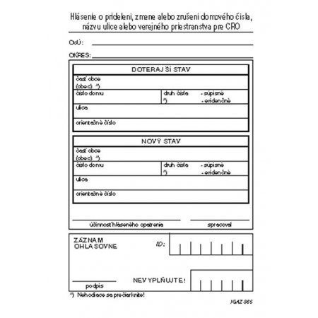 Hlásenie o pridelení...domového čísla A6