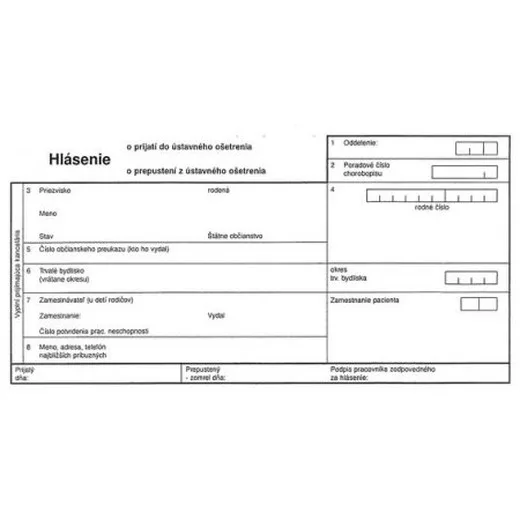 Hlásenie o prij.-prepus.do-z úst. ošetr.