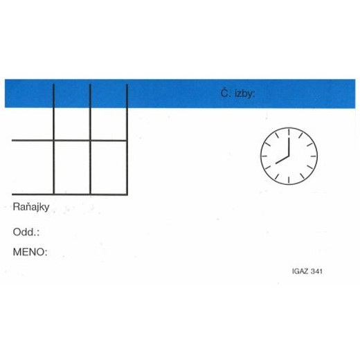 Osobná karta pacienta - modrá 145 x 85