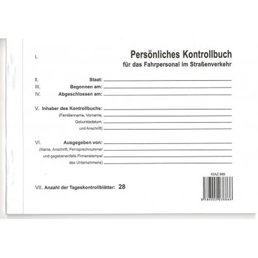 Personliche kontrollbuch čísl.  A5 blok