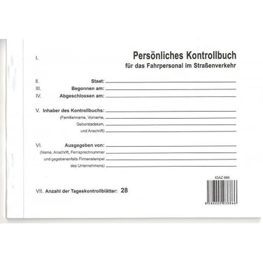 Personliche kontrollbuch čísl.  A5 blok