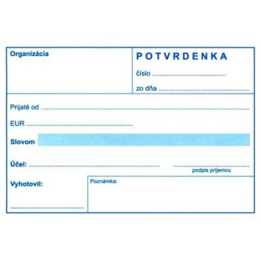 Potvrdenka A6 - samoprepis   100 listov