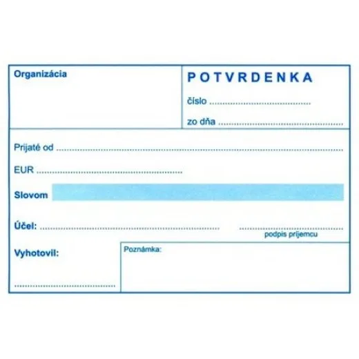 Potvrdenka A6 - samoprepis   100 listov