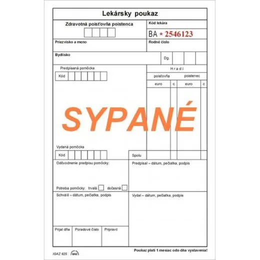 Poukaz na zdrav.pomôcku A5 50-list syp.