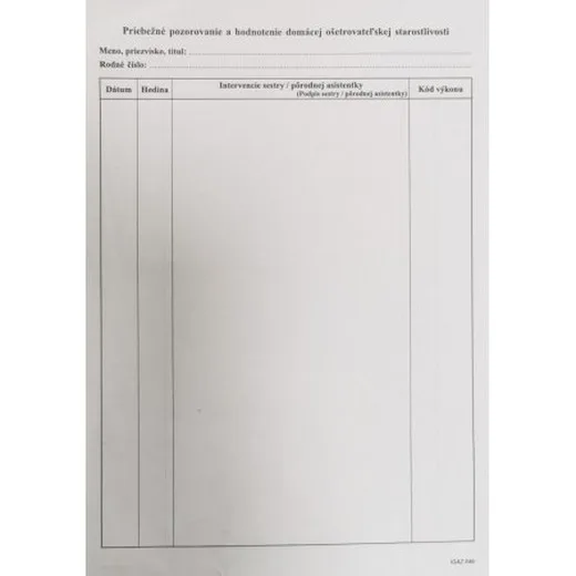Priebežné pozorovanie a hodnotenie DOS A4