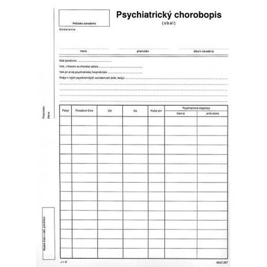 Psychiatrický chorobopis - obal