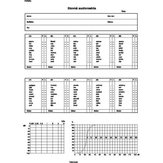 Slovná audiometria A4