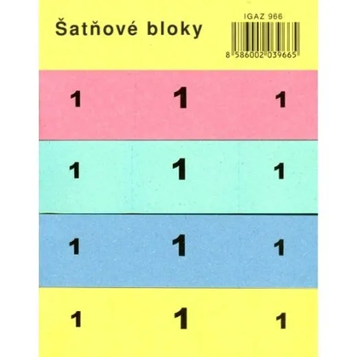 Šatňový blok-100 lístkov-farebný papier