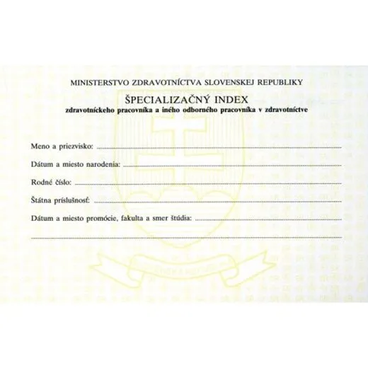 Špecializačný index 200x135 kniha  22-l.