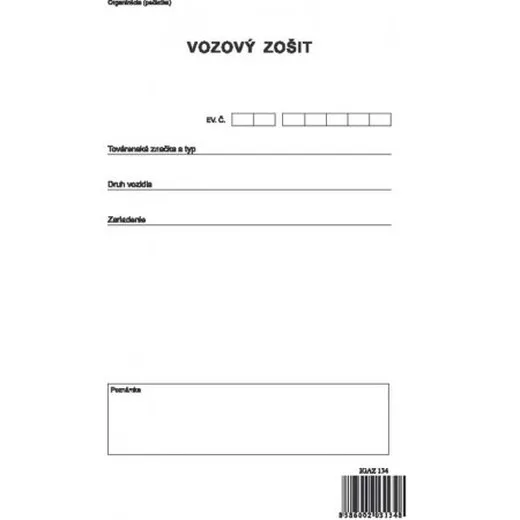 Vozový zošit A4   152 strán