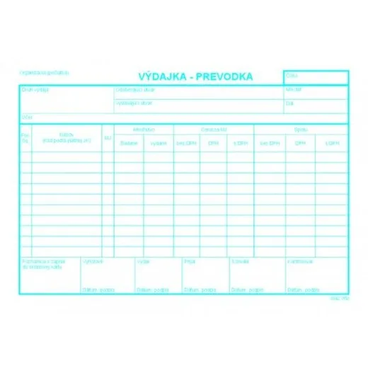Výdajka - prevodka s DPH   A5 -100 list