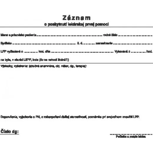Záznam o poskytnutí LSPP    A5 100-list