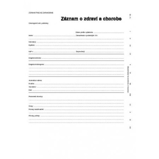 Záznam o zdraví a chorobe A3 kartón
