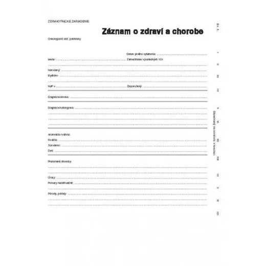 Záznam o zdraví a chorobe A3 kartón