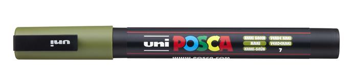 Dekoračný popisovač, 0,9-1,3 mm, UNI "Posca PC-3M", khaki