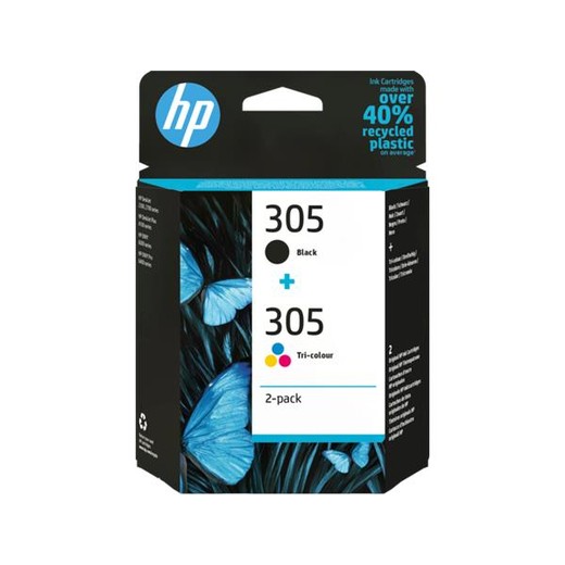 6ZD17AE atramentová náplň do multipack Deskjet 2320,2710, 4120 tlačiarní, HP 305, čierna, farebná, 120+100 strán