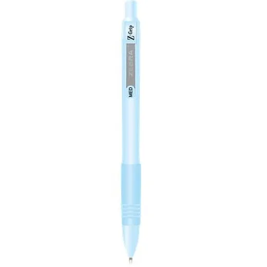 Guľôčkové pero, 0,27 mm, stláčací mechanizmus, modré telo pera, ZEBRA "Z-Grip Pastel", modré