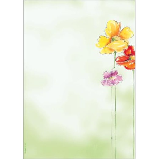 Predtlačený papier, A4, 90g, SIGEL "Spring Flowers"