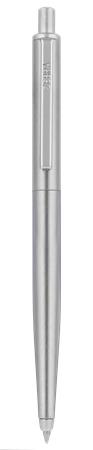 Guľôčkové pero, 0,24 mm, stláčací mechanizmus, klip striebornej farby, strieborné telo pera, ZEBRA "901", modrá