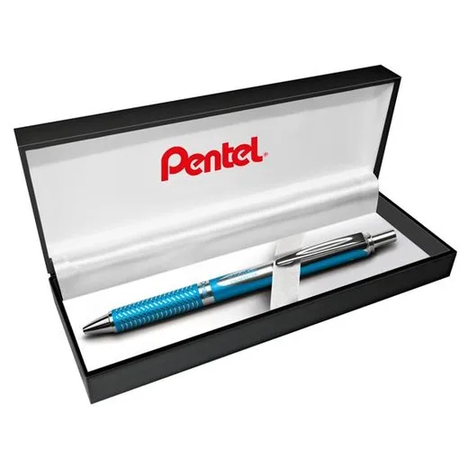 Gélové pero, 0,35 mm, stláčací mechanizmus, telo pera: modrá, PENTEL "EnerGel BL-407" modrá