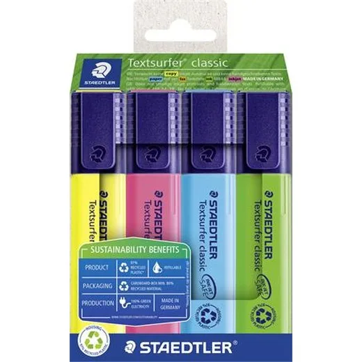 Zvýrazňovač, sada, 1-5 mm, STAEDTLER "Textsurfer® classic 364 R" 4 rôzne farby