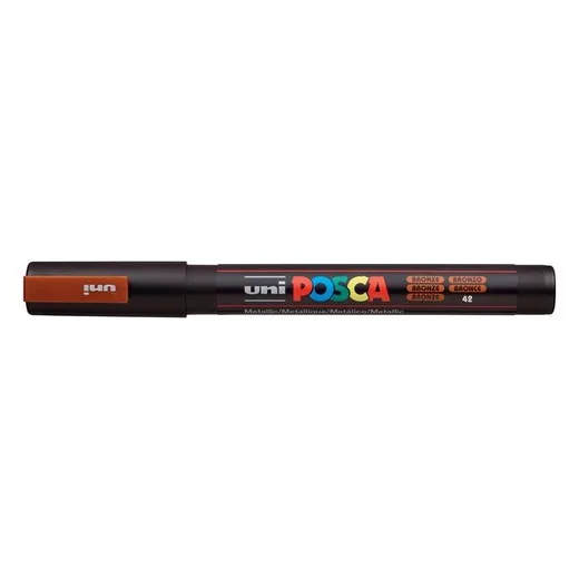 Dekoračný popisovač, 0,9-1,3 mm, UNI "Posca PC-3M", bronzová