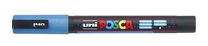 Dekoračný popisovač, 0,9-1,3 mm, UNI"Posca PC-3ML", lesklá svetlomodrá