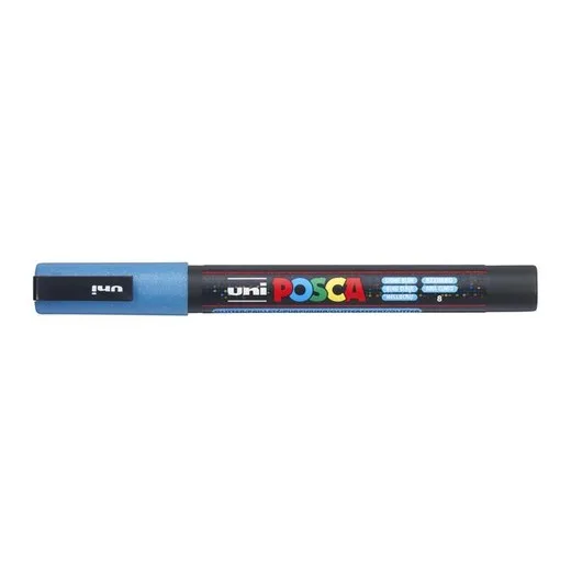 Dekoračný popisovač, 0,9-1,3 mm, UNI"Posca PC-3ML", lesklá svetlomodrá