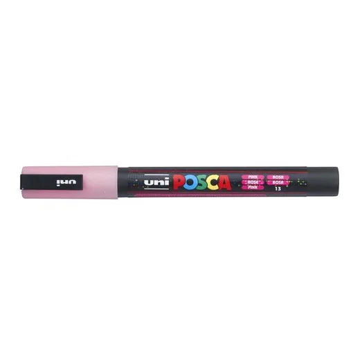Dekoračný popisovač, 0,9-1,3 mm, UNI"Posca PC-3ML", lesklá ružová