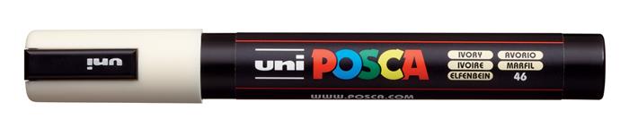 Dekoračný popisovač, 1,8-2,5 mm, UNI "Posca PC-5M", slonovinová (46)