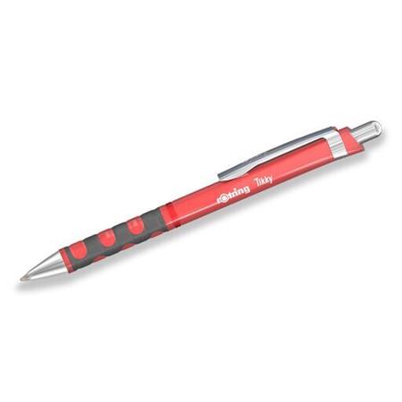 Guľôčkové pero, 0,8 mm, stláčací mechanizmus, telo: ruža - čajovka, ROTRING "Tikky", modrá