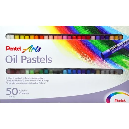 Pastelové olejové kriedy, PENTEL, "Arts", 50 rôznych farieb