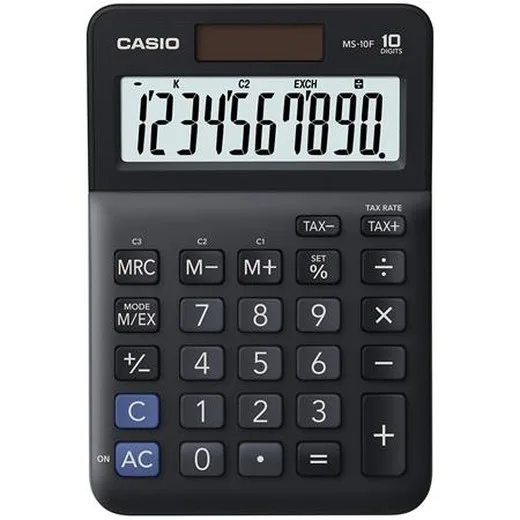 Kalkulačka, stolová, 10 miestny displej, CASIO "MS-10 F", čierna
