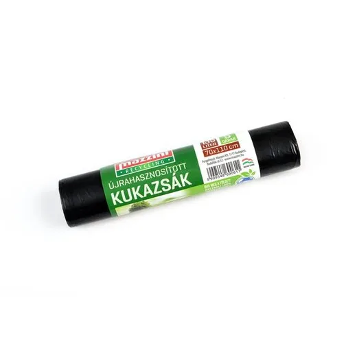 Vrecia na odpadky, recyklované, 135 l, 5 ks, 70x110 cm, 17 µ, MAZZINI, čierna