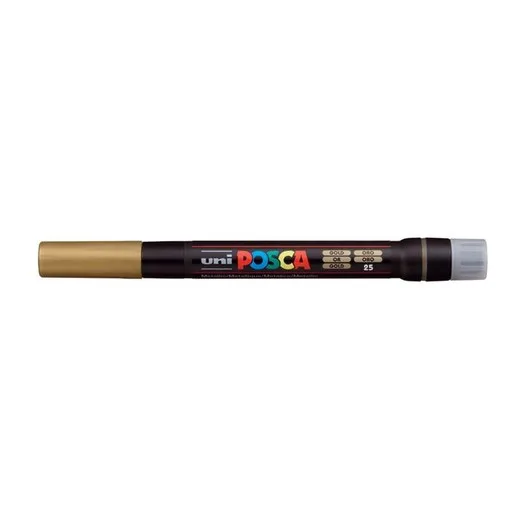 Popisovač v tvare štetca, UNI "Posca PCF-350", zlatá