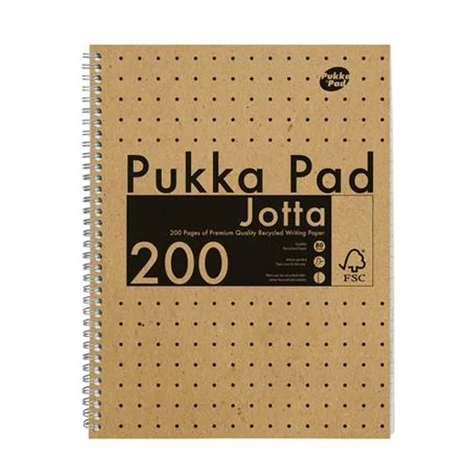 Špirálový zošit, A4, linajkový, 100 listov, PUKKA PAD "Jotta Kraft"