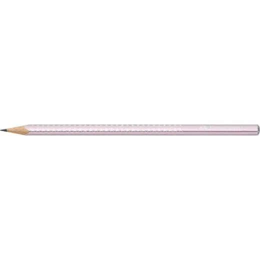 Grafitová ceruzka, B, trojhranná, FABER-CASTELL "Sparkle", metalická ružová