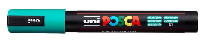 Dekoračný popisovač, 1,8-2,5 mm, UNI "Posca PC-5M", smaragdovo zelený (31)