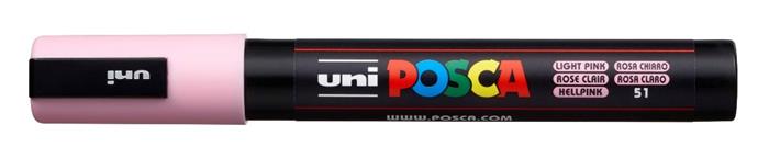 Dekoračný popisovač, 1,8-2,5 mm, UNI "Posca PC-5M", svetloružový (51)