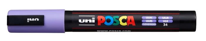 Dekoračný popisovač, 1,8-2,5 mm, UNI "Posca PC-5M", svetlofialová (34)