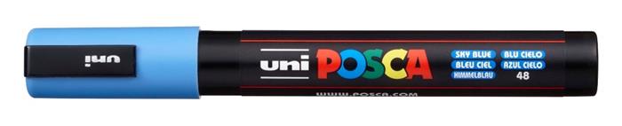 Dekoračný popisovač, 1,8-2,5 mm, UNI "Posca PC-5M", sky modrý (48)