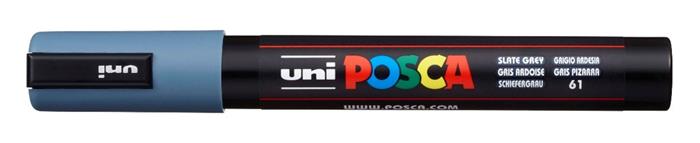Dekoračný popisovač, 1,8-2,5 mm, UNI "Posca PC-5M", bridlicovo sivý (61)